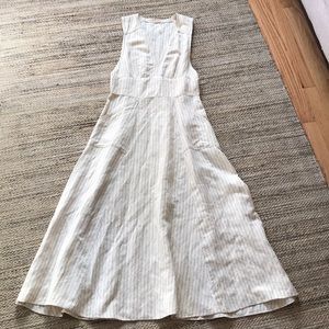 🌱Free People long linen striped dress